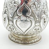 Victorian Sterling Silver Floral Repousse Christening Mug Antique 1896 London