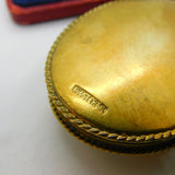 Large Gold on Sterling Silver Nephrite Jade & Marcasite Locket Pendant c1900