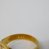 18ct Yellow Gold Star Set Diamond Signet Ring Vintage 1965 Birmingham