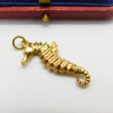 9ct Yellow Gold Seahorse Marine Charm Pendant Vintage c1970 Birmingham
