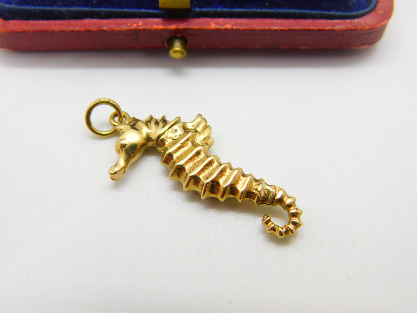 9ct Yellow Gold Seahorse Marine Charm Pendant Vintage c1970 Birmingham