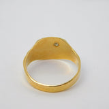18ct Yellow Gold Star Set Diamond Signet Ring Vintage 1965 Birmingham