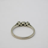 Victorian 18ct White Gold & 0.3ct Three-Stone Diamond Ring Antique c1890