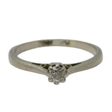 18ct White Gold & 0.1ct Diamond Solitaire Ring Antique c1930 Art Deco
