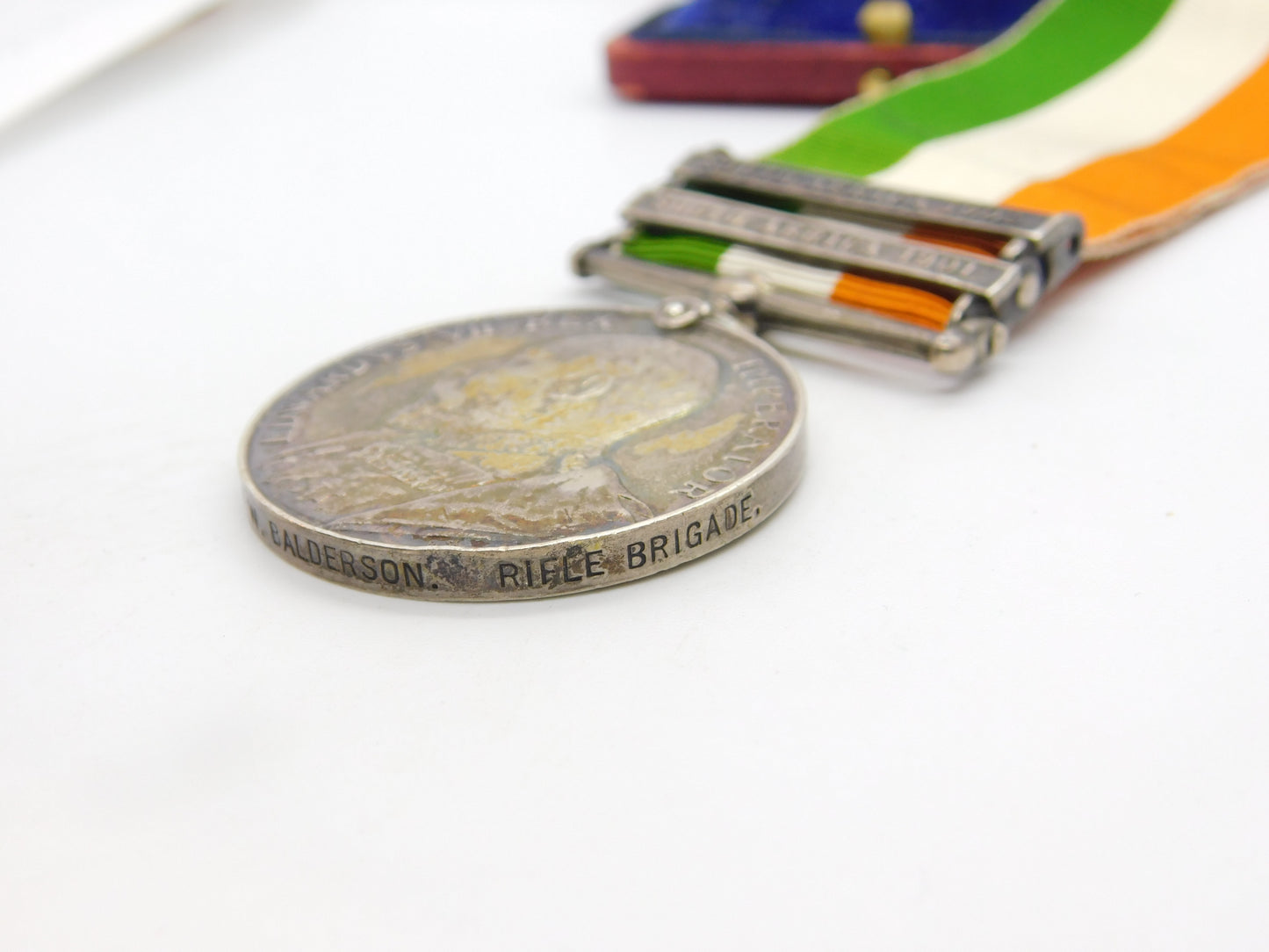 Silver 1901-1902 Boer War Kings South African Medal PTE. W. Balderson Antique