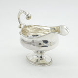 Large Georgian Sterling Silver Scrolled Pedestal Sauce Boat 1775 London Antique