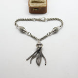 Victorian Sterling Silver Albertina Tassel Watch Chain Bracelet c1860 Antique