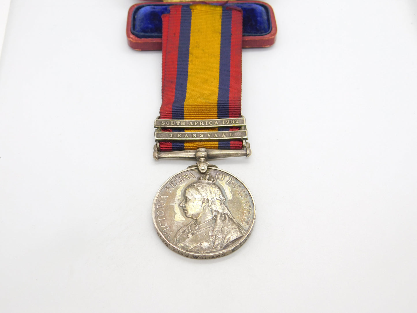 Silver Boer War Queen's South Africa Medal 'PTE Williams, S. Lanc. Regiment'