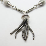 Victorian Sterling Silver Albertina Tassel Watch Chain Bracelet c1860 Antique