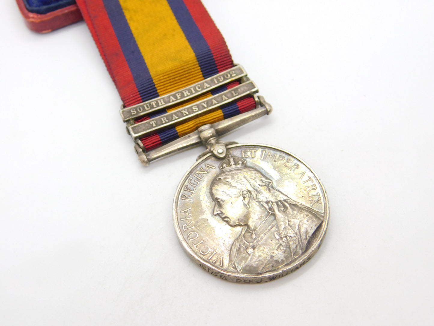 Silver Boer War Queen's South Africa Medal 'PTE Williams, S. Lanc. Regiment'