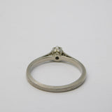 18ct White Gold & 0.1ct Diamond Solitaire Ring Antique c1930 Art Deco