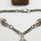 Victorian Sterling Silver Albertina Tassel Watch Chain Bracelet c1860 Antique