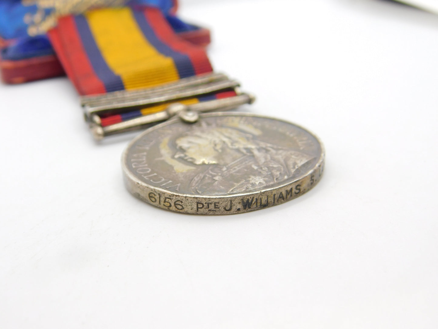 Silver Boer War Queen's South Africa Medal 'PTE Williams, S. Lanc. Regiment'