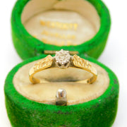 Edwardian 18ct Yellow Gold & Diamond Solitaire Ring Antique c1910