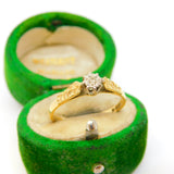 Edwardian 18ct Yellow Gold & Diamond Solitaire Ring Antique c1910