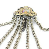 Georgian 15ct Gold, Cut Steel & Painted Porcelain Sewing Chatelaine Antique 1820