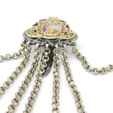 Georgian 15ct Gold, Cut Steel & Painted Porcelain Sewing Chatelaine Antique 1820
