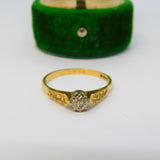 Edwardian 18ct Yellow Gold & Diamond Solitaire Ring Antique c1910