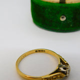 Edwardian 18ct Yellow Gold & Diamond Solitaire Ring Antique c1910