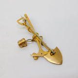 Victorian 9ct Gold South African Miner's Souvenir Brooch Antique 1897 Birmingham