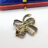 WW1 Silver & Rose Gold Shamrock Sweetheart Brooch 'Ypres' Antique 1918 c