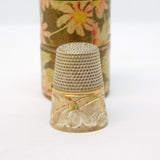 19th Century E Klein u. Cie 800 Silver & Gold Boxed Sewing Thimble Antique c1880