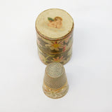 19th Century E Klein u. Cie 800 Silver & Gold Boxed Sewing Thimble Antique c1880