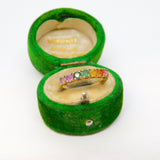 9ct Yellow Gold Seven Gem-Set Colours of Rainbow Ring Vintage 1991 Birmingham