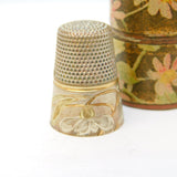 19th Century E Klein u. Cie 800 Silver & Gold Boxed Sewing Thimble Antique c1880