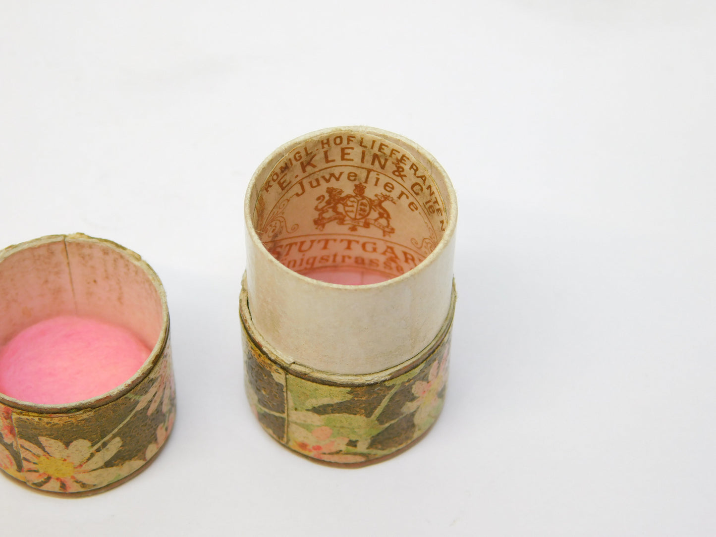 19th Century E Klein u. Cie 800 Silver & Gold Boxed Sewing Thimble Antique c1880