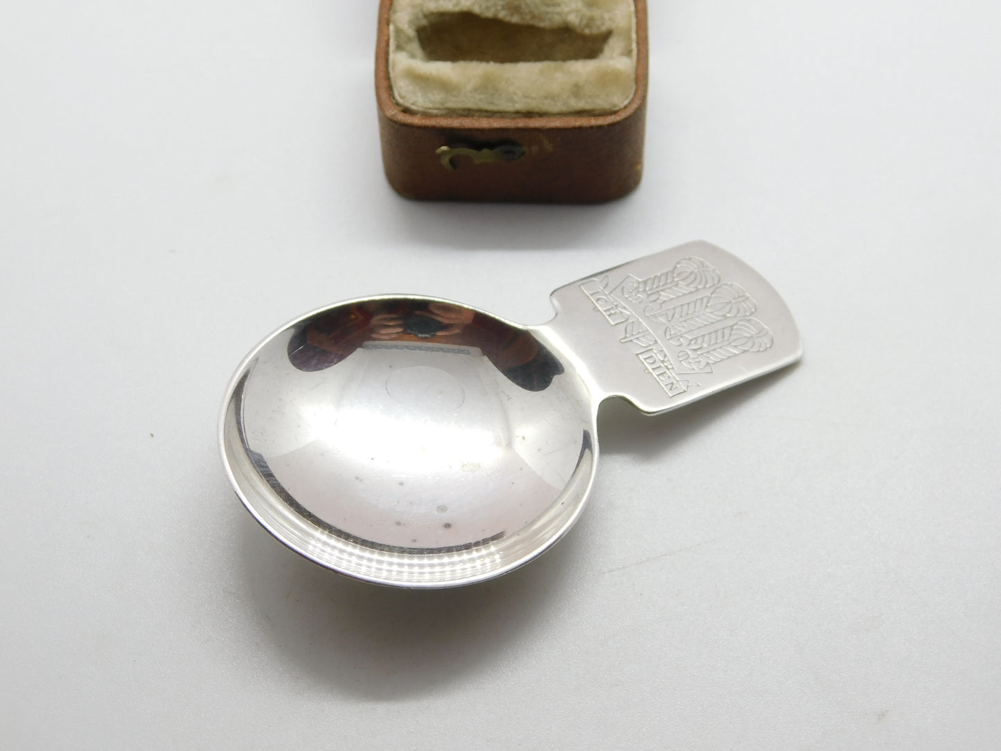 Sterling Silver 'Ich Dien' Prince of Wales Investiture Tea Caddy Spoon 1969