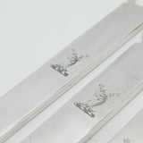 Victorian Graduated Set of Silver Plated Family Crest Meat Skewers c1860 Antique
