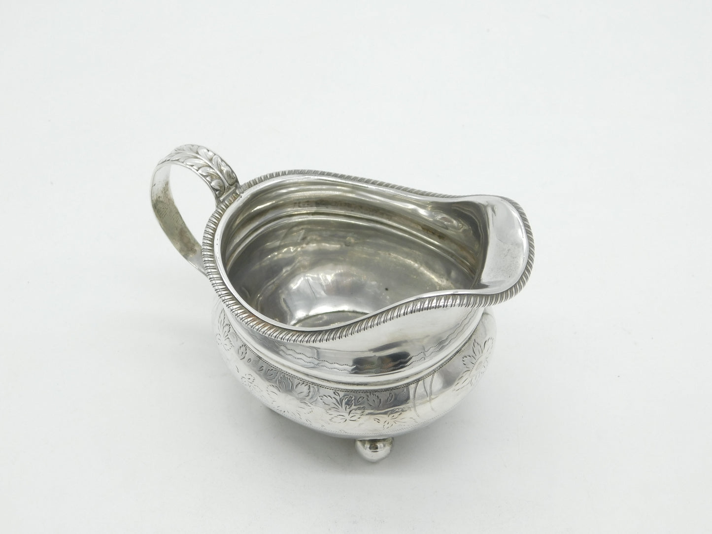 Georgian Sterling Silver Leaf Pattern Cream Jug 1798 London Antique T. Harper