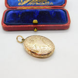 Victorian 9ct Gold Back & Front Floral Pattern Double Locket Antique c1880