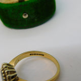 9ct Yellow Gold, 0.4ct Sapphire & Diamond Cluster Ring Vintage 1988 London