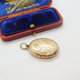 Victorian 9ct Gold Back & Front Floral Pattern Double Locket Antique c1880