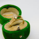 9ct Yellow Gold Modernist Spinel Set Dress Ring Vintage 1982 Birmingham