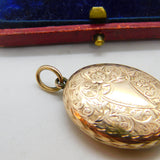 Victorian 9ct Gold Back & Front Floral Pattern Double Locket Antique c1880