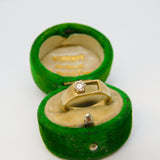 9ct Yellow Gold Modernist Spinel Set Dress Ring Vintage 1982 Birmingham