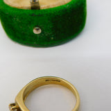 9ct Yellow Gold Modernist Spinel Set Dress Ring Vintage 1982 Birmingham