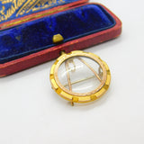 9ct Yellow Gold Portrait Locket Brooch Pin Antique c1920 Art Deco