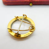 9ct Yellow Gold Portrait Locket Brooch Pin Antique c1920 Art Deco