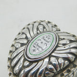 Victorian Sterling Silver Enamel Heart Shape Trinket Box 1888 London Antique