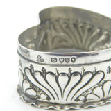 Victorian Sterling Silver Enamel Heart Shape Trinket Box 1888 London Antique