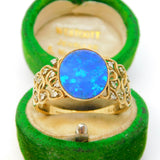 9ct Gold, Doublet Opal & Diamond Dress Ring 2011 Birmingham Contemporary