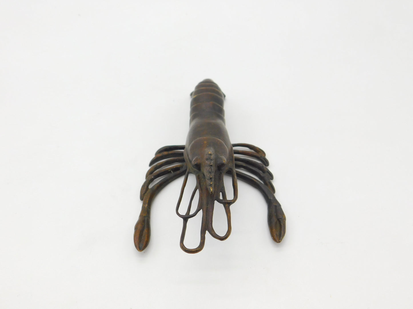 Victorian Revival Cast Bronze Crayfish Sculpture Figurine Vintage c1980