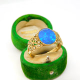 9ct Gold, Doublet Opal & Diamond Dress Ring 2011 Birmingham Contemporary