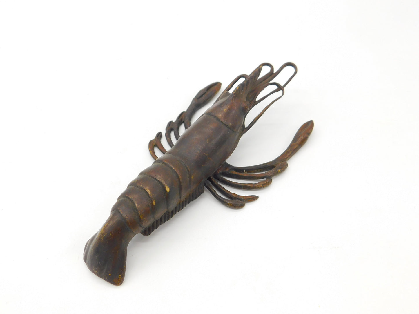 Victorian Revival Cast Bronze Crayfish Sculpture Figurine Vintage c1980