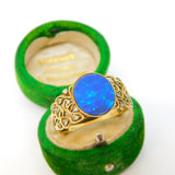 9ct Gold, Doublet Opal & Diamond Dress Ring 2011 Birmingham Contemporary