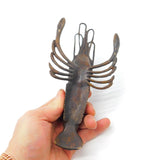 Victorian Revival Cast Bronze Crayfish Sculpture Figurine Vintage c1980